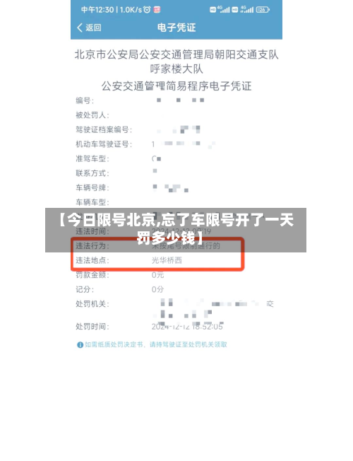 【今日限号北京,忘了车限号开了一天罚多少钱】-第2张图片