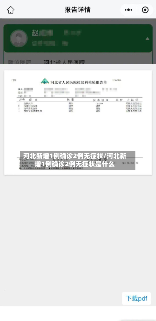河北新增1例确诊2例无症状/河北新增1例确诊2例无症状是什么