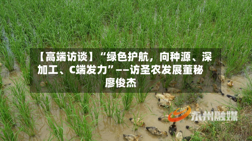 【高端访谈】“绿色护航，向种源、深加工	、C端发力”——访圣农发展董秘廖俊杰-第2张图片