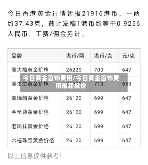 今日黄金首饰费用/今日黄金首饰费用最新报价-第2张图片