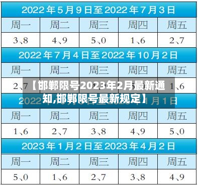 【邯郸限号2023年2月最新通知,邯郸限号最新规定】-第2张图片
