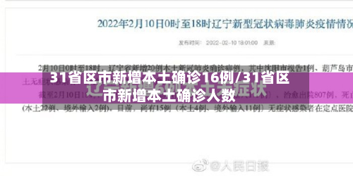 31省区市新增本土确诊16例/31省区市新增本土确诊人数