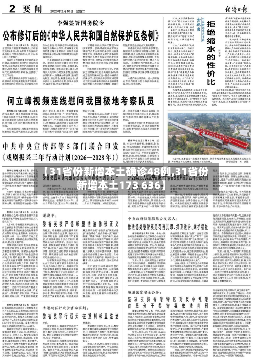【31省份新增本土确诊48例,31省份新增本土173 636】