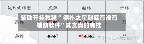 辅助开挂教程“ 德扑之星到底有没有辅助软件	”其实真的有挂-第2张图片