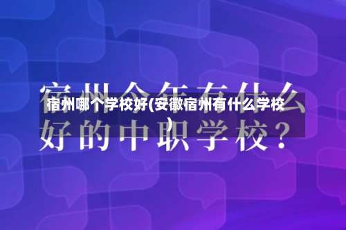 宿州哪个学校好(安徽宿州有什么学校)-第2张图片