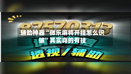 辅助神器“微乐麻将开挂怎么识破”其实真的有挂-第1张图片