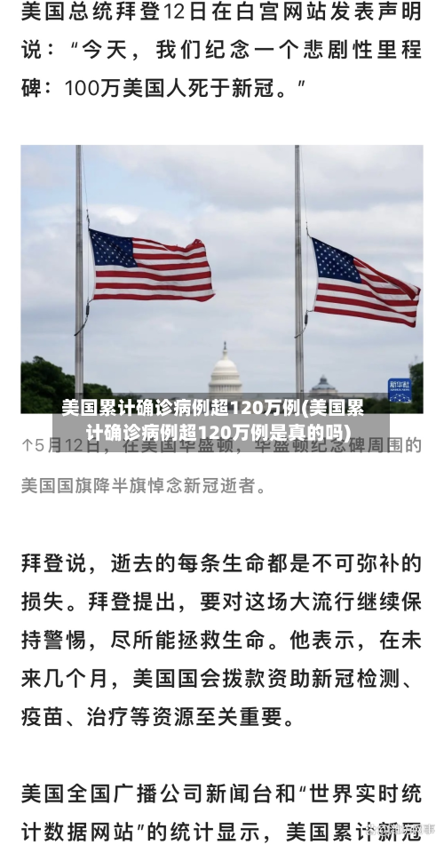 美国累计确诊病例超120万例(美国累计确诊病例超120万例是真的吗)-第2张图片