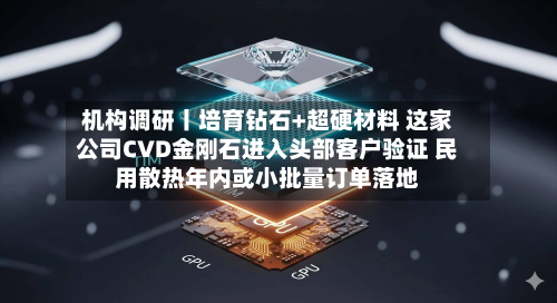 机构调研丨培育钻石+超硬材料 这家公司CVD金刚石进入头部客户验证 民用散热年内或小批量订单落地-第2张图片