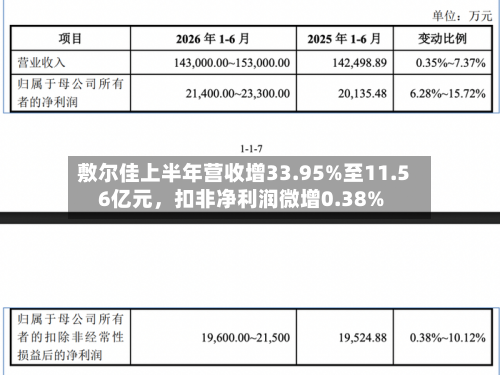 敷尔佳上半年营收增33.95%至11.56亿元	，扣非净利润微增0.38%-第2张图片