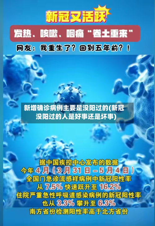 新增确诊病例主要是没阳过的(新冠没阳过的人是好事还是坏事)