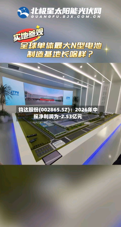 钧达股份(002865.SZ)：2026年中报净利润为-2.53亿元