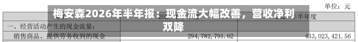 梅安森2026年半年报：现金流大幅改善，营收净利双降-第2张图片