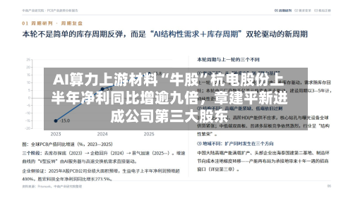 AI算力上游材料“牛股”杭电股份上半年净利同比增逾九倍	，章建平新进成公司第三大股东-第2张图片
