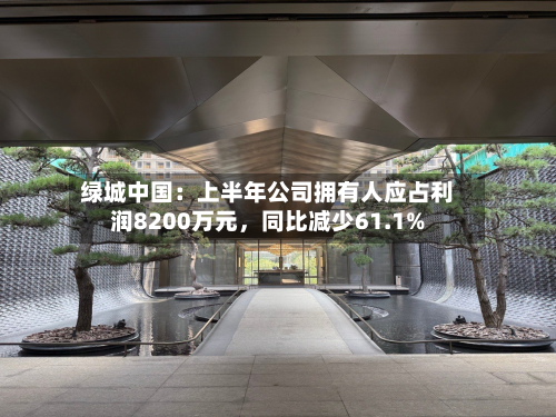 绿城中国：上半年公司拥有人应占利润8200万元，同比减少61.1%-第1张图片