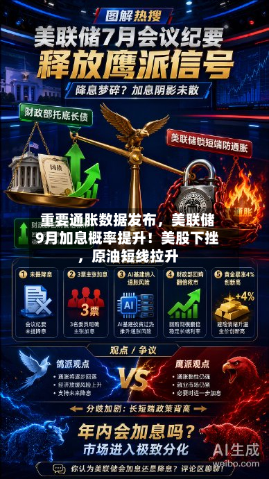 重要通胀数据发布	，美联储9月加息概率提升！美股下挫，原油短线拉升-第3张图片