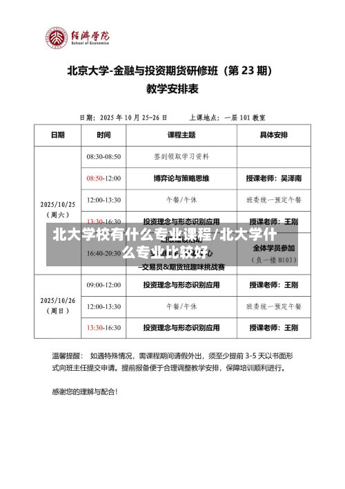 北大学校有什么专业课程/北大学什么专业比较好