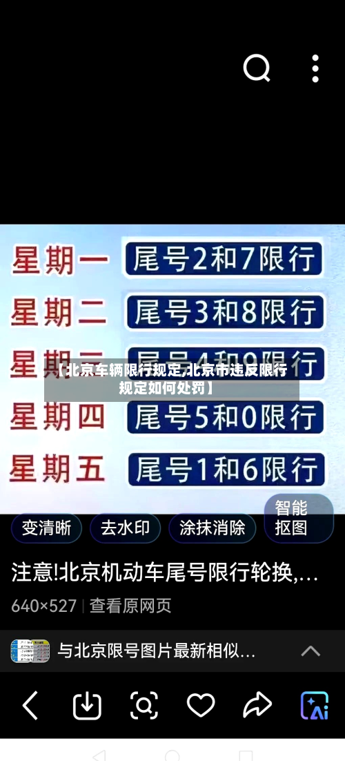 【北京车辆限行规定,北京市违反限行规定如何处罚】