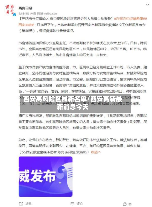 西安高风险区最新名单/西安高新最新消息今天