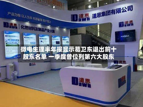 微电生理半年报显示葛卫东退出前十股东名单 一季度曾位列第六大股东