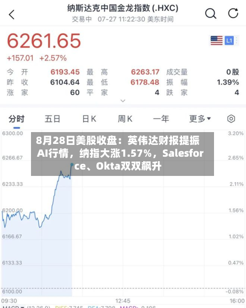 8月28日美股收盘：英伟达财报提振AI行情，纳指大涨1.57%	，Salesforce	、Okta双双飙升-第2张图片