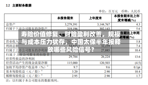 寿险价值修复、财险盈利改善	，规模与成本压力犹存，中国太保半年报释放哪些风险信号？-第2张图片