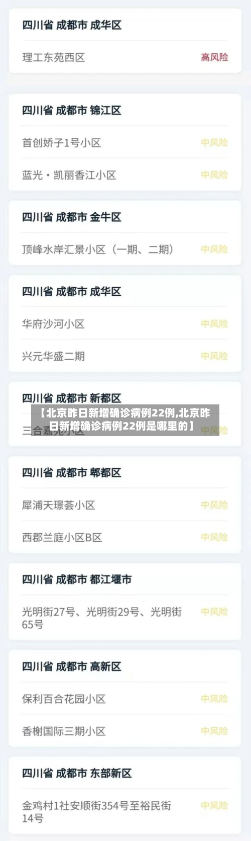 【北京昨日新增确诊病例22例,北京昨日新增确诊病例22例是哪里的】
