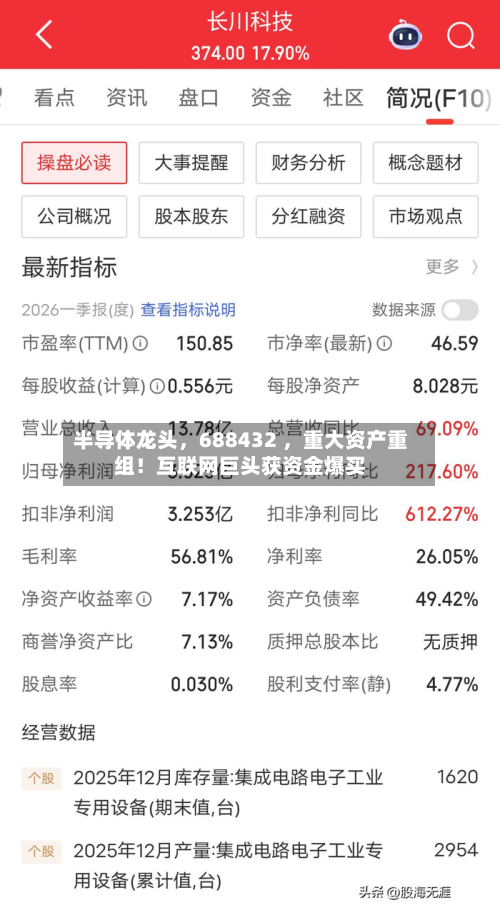 半导体龙头，688432 ，重大资产重组！互联网巨头获资金爆买-第2张图片