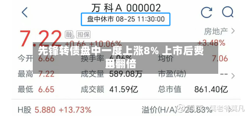 先锋转债盘中一度上涨8% 上市后费用
已翻倍-第2张图片