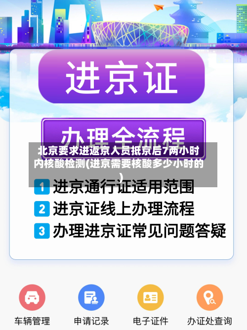 北京要求进返京人员抵京后7两小时内核酸检测(进京需要核酸多少小时的)-第2张图片