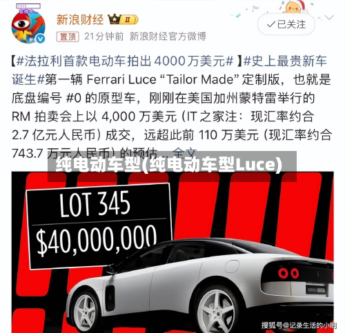 纯电动车型(纯电动车型Luce)