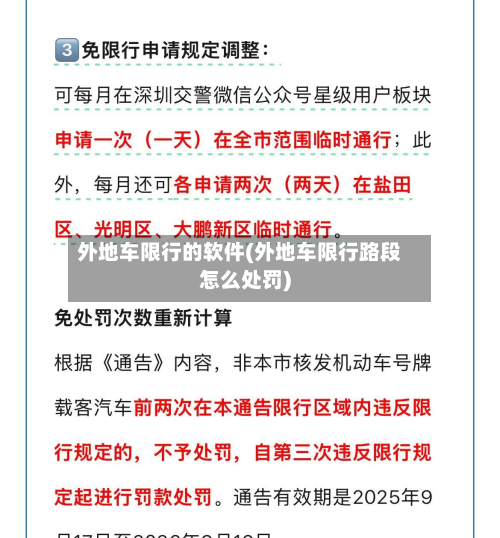 外地车限行的软件(外地车限行路段怎么处罚)