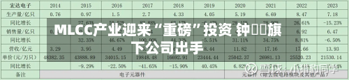 MLCC产业迎来“重磅	”投资 钟睒睒旗下公司出手-第2张图片