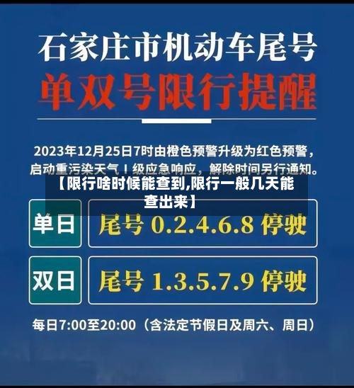 【限行啥时候能查到,限行一般几天能查出来】-第2张图片