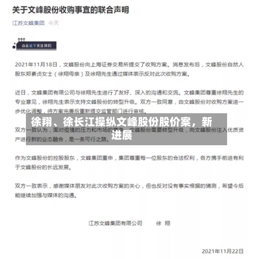 徐翔	、徐长江操纵文峰股份股价案，新进展-第3张图片