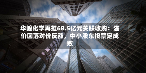 华峰化学再推68.5亿元关联收购：溢价回落对价反涨，中小股东投票定成败-第3张图片