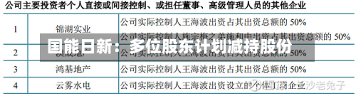 国能日新：多位股东计划减持股份