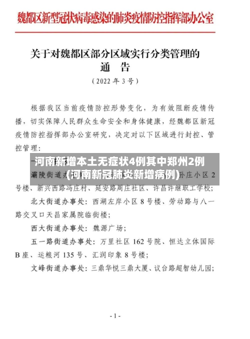 河南新增本土无症状4例其中郑州2例(河南新冠肺炎新增病例)-第3张图片