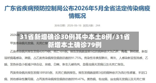 31省新增确诊30例其中本土8例/31省新增本土确诊79例