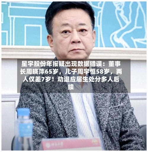 星宇股份年报疑出现数据错误：董事长周晓萍65岁，儿子周宇恒58岁，两人仅差7岁！劝退应届生处分多人后续-第2张图片