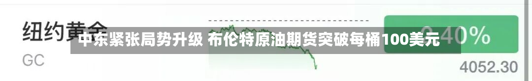 中东紧张局势升级 布伦特原油期货突破每桶100美元-第2张图片