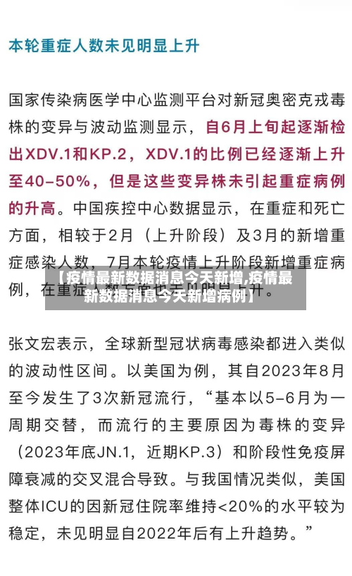 【疫情最新数据消息今天新增,疫情最新数据消息今天新增病例】