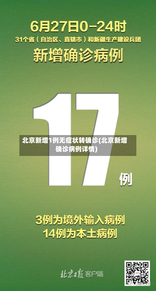 北京新增1例无症状转确诊(北京新增确诊病例详情)