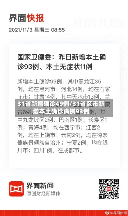 31省新增确诊49例/31省区市新增本土确诊病例93例