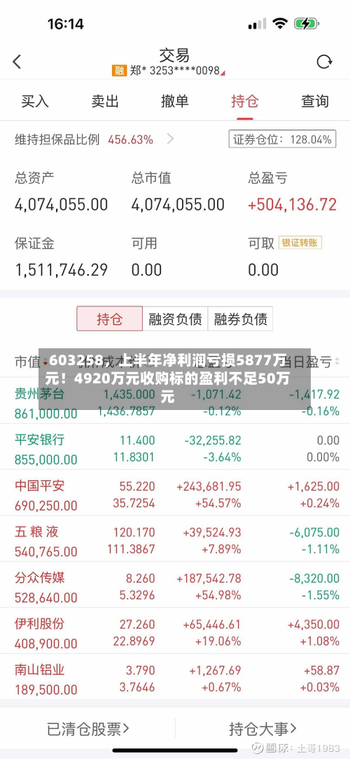 603258，上半年净利润亏损5877万元！4920万元收购标的盈利不足50万元-第3张图片