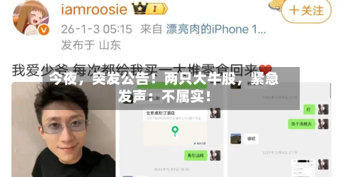 今夜，突发公告！两只大牛股，紧急发声：不属实！