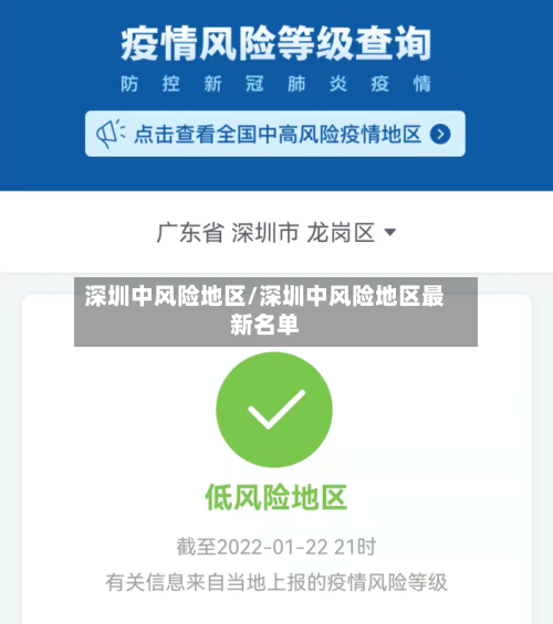 深圳中风险地区/深圳中风险地区最新名单