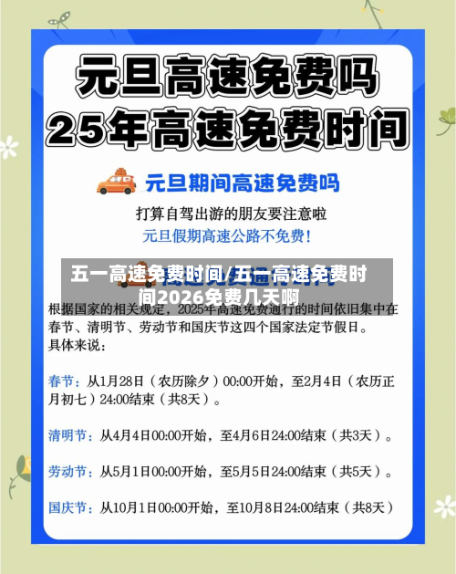五一高速免费时间/五一高速免费时间2026免费几天啊