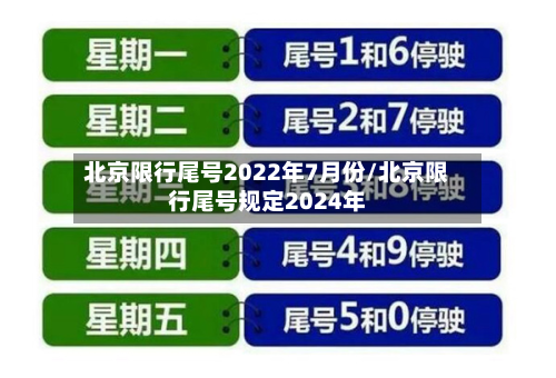 北京限行尾号2022年7月份/北京限行尾号规定2024年