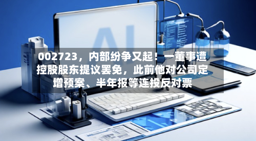 002723，内部纷争又起！一董事遭控股股东提议罢免	，此前他对公司定增预案	、半年报等连投反对票-第2张图片