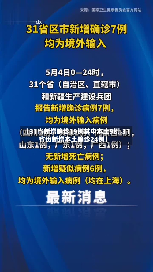 【31省新增确诊19例其中本土9例,31省份新增本土确诊24例】-第2张图片